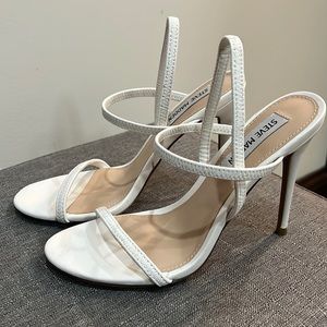 White strappy heels